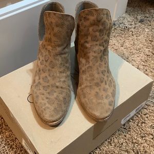 Brown leather leopard booties by Coconuts